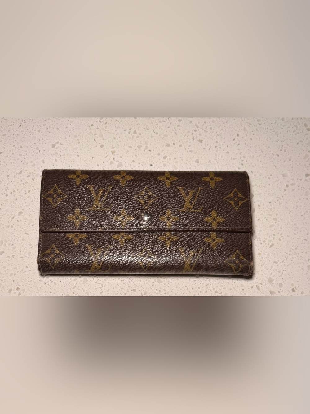 Vintage Louis Vuitton Monogram Long Wallet Brown Bifold - As Is/Repair